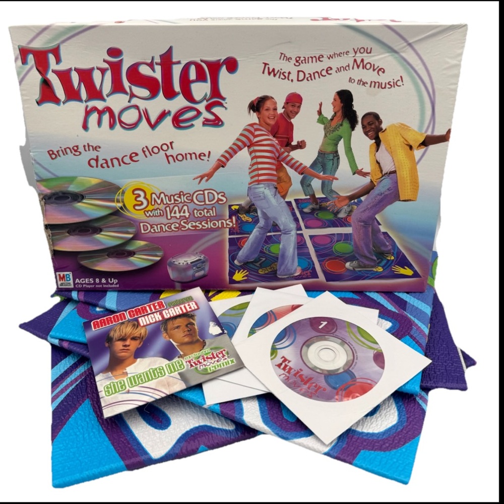 Twister Moves‎ 2003 Complete w/ Aaron Carter Nick Carter CDs Y2K Hasbro Game
